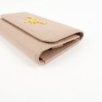 PRADA Logo Leather 4 Rings Key Case Key Holder Beige 1PG004 Used - 图片 7