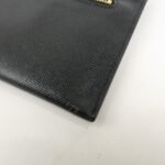 PRADA Saffiano Leather Envelope Flap Long Wallet Black 1M1175 Used - 图片 9