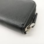 PRADA Saffiano Leather Round Zippy Key Case Black 2PG604 Used - 图片 8