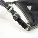 PRADA Triangle Logo Nylon Leather Shoulder Bag Hand Bag Black BR3121 Used - 图片 8