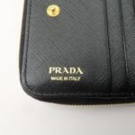 PRADA Logo Saffiano Leather Round Zippy Wallet Black 1MM268 - 图片 21