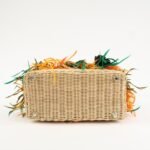 PRADA Wicker Canvas Basket Bag Beige Multicolor Silver HDW 1BG835 Used - 图片 5