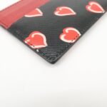 PRADA Saffiano Leather Heart Card Case Black Red White 1MC025 - 图片 10