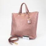 PRADA Leather 2Way Tote Bag Shoulder Bag Metallic Pink BN1713 Used - 图片 24