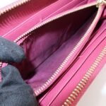 PRADA Logo Saffiano Leather Round Zippy Long Wallet Pink 1M0506 Used - 图片 18