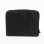 PRADA  Nylon Saffiano  Leather Bi-fold Round zippy Wallet Black Used - 图片 2