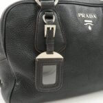 PRADA Logo Leather Hand Bag Mini Boston Bag Black BL0471 Used - 图片 18