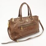 PRADA Logo Leather 2Way Bag Tote Bag Shoulder Bag Brown BL0727 Used - 图片 4