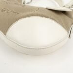 PRADA Logo Canvas Leather Shoulder Bag Hand Bag Beige White BR3429 - 图片 12