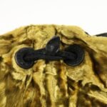 MIU MIU Satin Velour Suede Shoulder Bag Drawstring Bag Gold Black Used - 图片 20