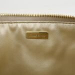 MIU MIU Matelasse Leather Pouch Silk Eye Mask Gold Used - 图片 21