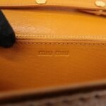 MIU MIU Leather Studs Chain Wallet Shoulder Bag Brown 5BP006 Used - 图片 22