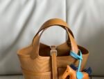 .Cargo picotin basket 18cm canvas and swift leather sesame color silver buckle - 图片 5