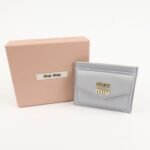 MIU MIU leather Card Case Coin Case Light Gray 5MC081 Used - 图片 24