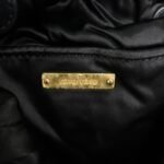 MIU MIU Satin Velour Suede Shoulder Bag Drawstring Bag Gold Black Used - 图片 24