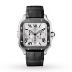 Cartier Santos De Cartier Chronograph Watch Extra-Large Model, Automatic Movement, Steel, ADLC, Interchangeable Rubber And Leather Bracelets-P17311001 - 图片 2