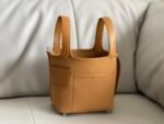 .Cargo picotin basket 18cm canvas and swift leather sesame color silver buckle - 图片 2