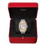 Cartier Santos De Cartier Watch Medium Model, Automatic Movement, Yellow Gold, Steel, Interchangeable Metal And Leather Bracelets-P17310956 - 图片 5