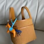 .Cargo picotin basket 18cm canvas and swift leather sesame color silver buckle - 图片 4