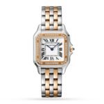Cartier Panthère De Cartier Watch Medium Model, Quartz Movement, Rose Gold, Steel, Diamonds-P17310959