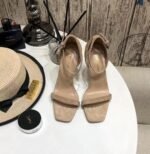 YSL logo heels and square toes