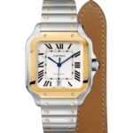 Cartier Santos De Cartier Watch Large Model, Automatic Movement, Yellow Gold, Steel, Interchangeable Metal And Leather Bracelets-P17310957 - 图片 2