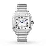 Cartier Santos De Cartier Watch Large Model, Automatic Movement, Steel, Interchangeable Metal And Leather Bracelets-P17310953