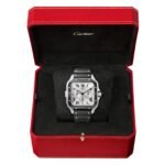 Cartier Santos De Cartier Chronograph Watch Extra-Large Model, Automatic Movement, Steel, ADLC, Interchangeable Rubber And Leather Bracelets-P17311001 - 图片 3