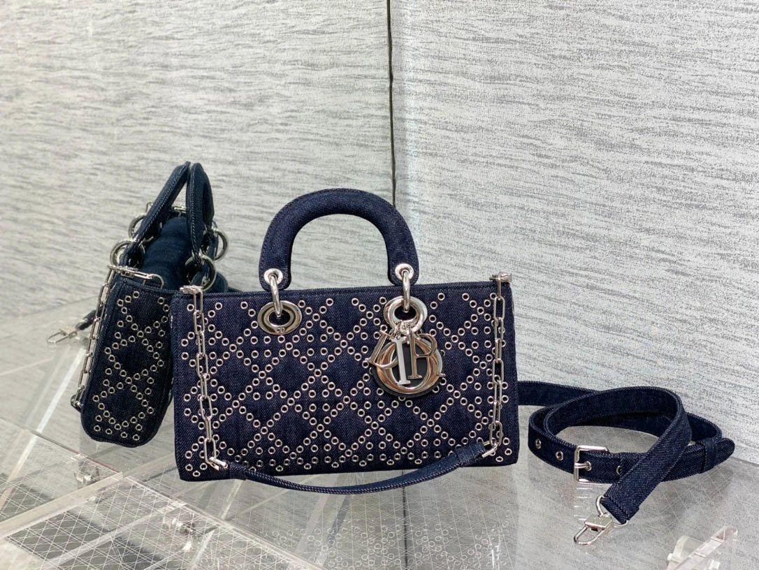 joy series denim riveted size:26*6*14cm