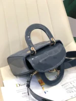 ABCDior Calf Patent Leather Rattan Lattice Tote Size 20 x 16.5 x 8cm - 图片 6