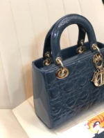 ABCDior Calf Patent Leather Rattan Lattice Tote Size 20 x 16.5 x 8cm - 图片 7