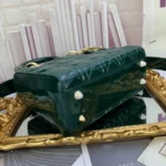 Lady Collection Dark green lacquered leather handbag - 图片 4