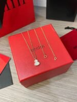 Wulu petite necklace in 18K rose gold set with mother-of-pearl and diamonds - 图片 7
