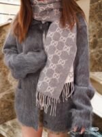 GG cashmere lamé scarf - 图片 8