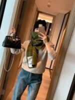 Check Wool Scarf green - 图片 13