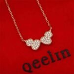 Wulu Echo necklace in 18K rose gold set with diamonds - 图片 2