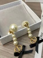 Pearl and bow earrings - 图片 4