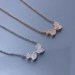 Wulu Echo necklace in 18K rose gold set with diamonds - 图片 3