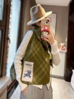Check Wool Scarf green - 图片 14