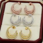 Etincelle de Cartier hoop earrings, triple row, paved