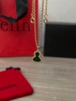 Wulu small necklace in 18K rose gold set with jade and diamonds - 图片 2