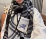 Check Wool Scarf black - 图片 4
