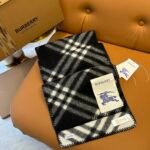 Check Wool Scarf black - 图片 6