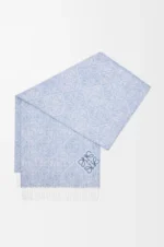 Anagram scarf in wool and cashmere blue