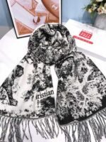 Toile de Jouy Sauvage Scarf black