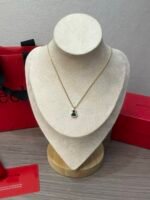 Wulu small necklace in 18K rose gold set with jade and diamonds - 图片 12