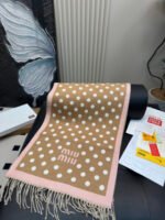 Brown and pink polka dot scarf - 图片 5