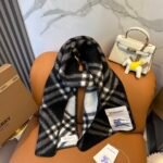 Check Wool Scarf black - 图片 14