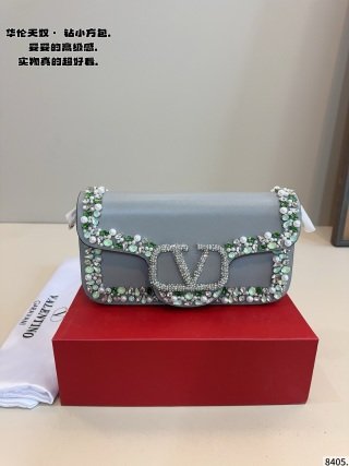 Valentino Garavani Locò Small Shoulder Bag In Laminated Calfskin With Jewel Logo
