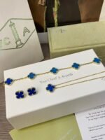 Vintage Alhambra bracelet, 5 motifs Bracelet Necklace Earring Set - 图片 12